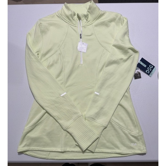 NWT DSG Run Grid 1/4 Zip Neon Green Lightweight Pullover Womens Cold Gear Sz M - Picture 6 of 9